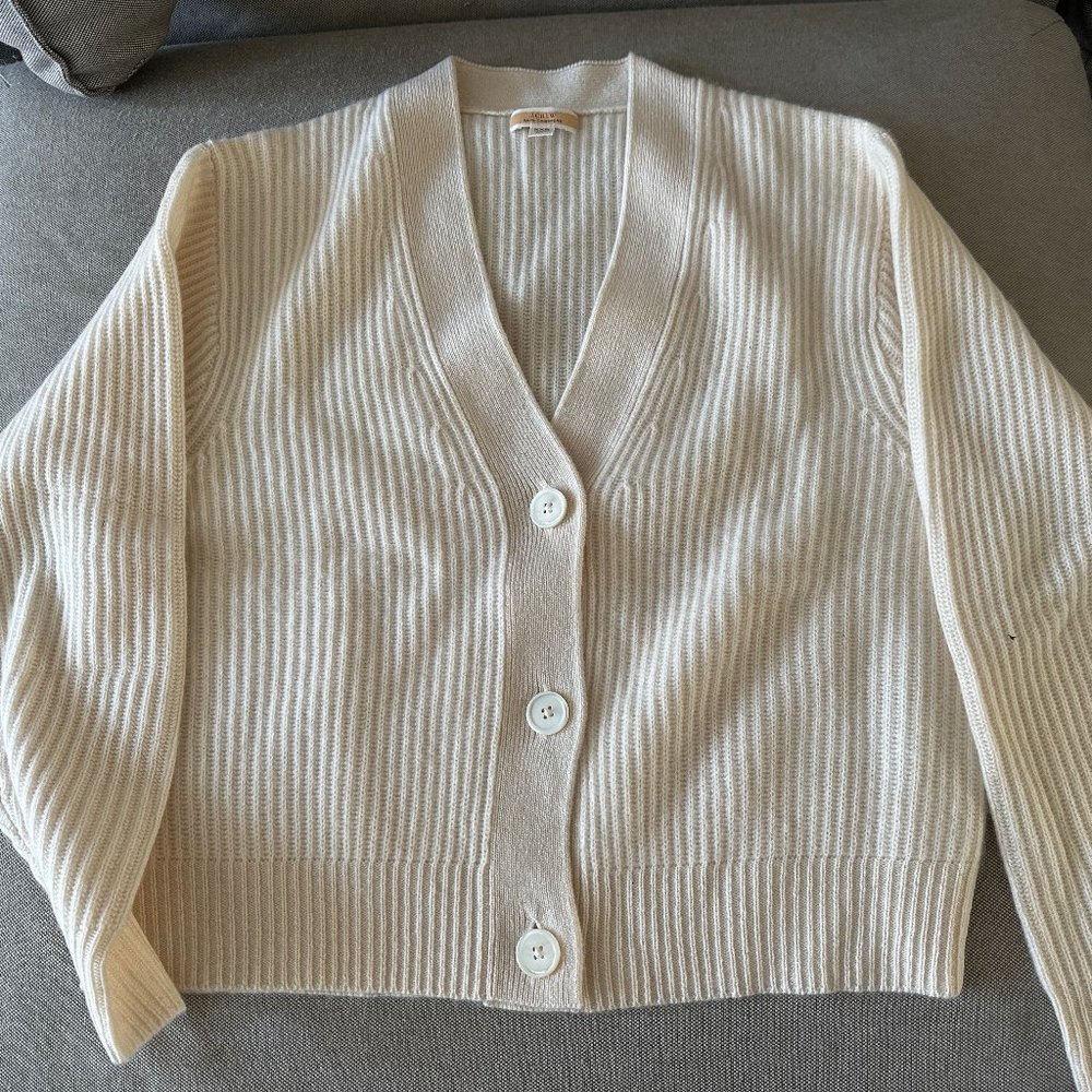 J crew 100% cashmere cardigan (white)